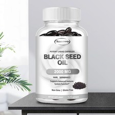 Black Seed Oil - 100 Pure Natural Cold Pressed Cumin Nigella Sativa Non GMO