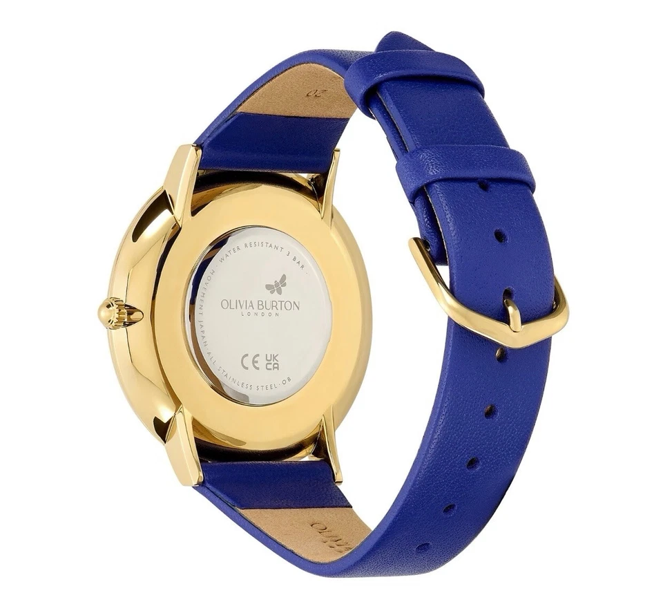 OLIVIA BURTON CELESTIAL 40mm Gold & Blue Leather Strap Watch‏ Gifts For Her - Image 2 of 4