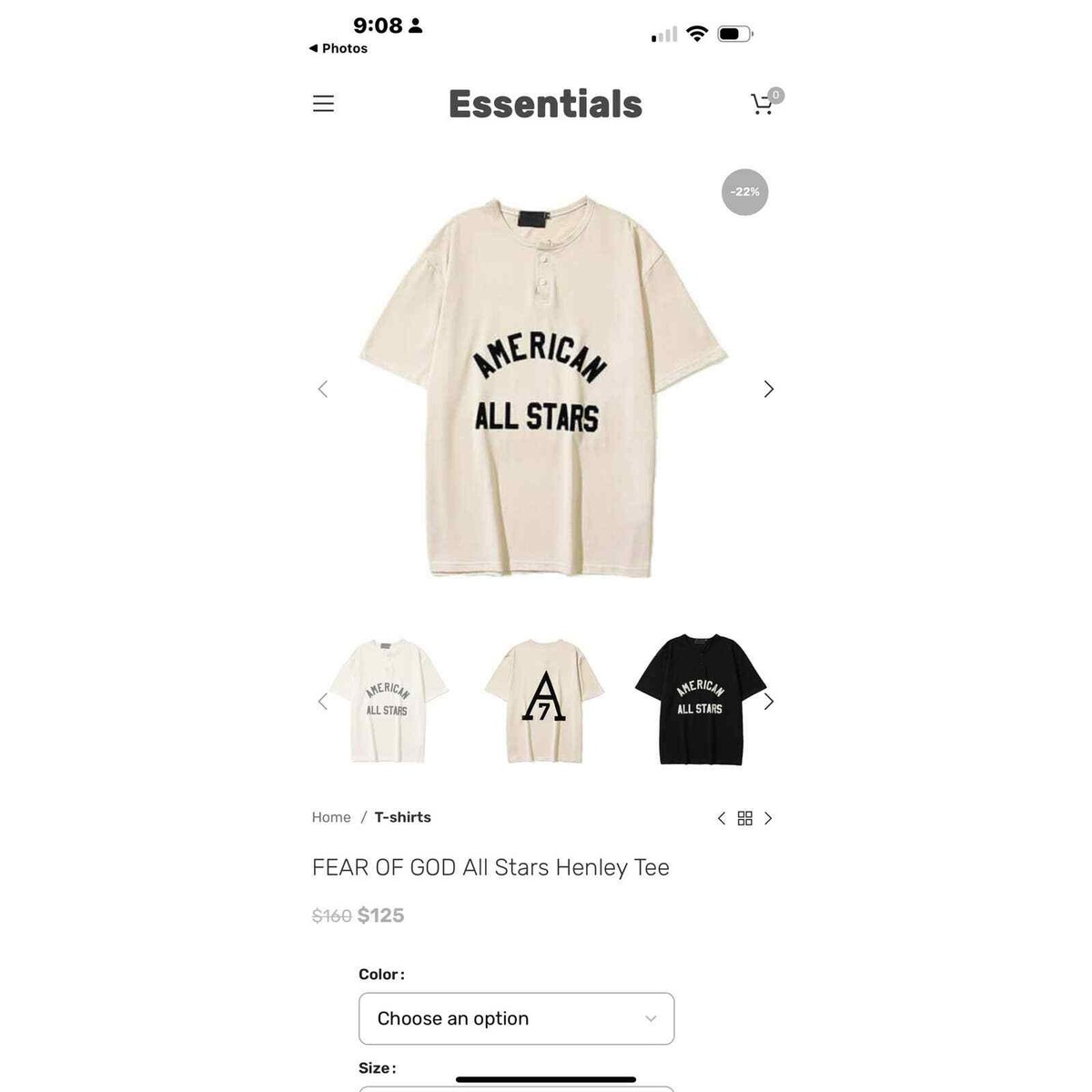 Fear of God American all stars 7th collection Tシャツ Fear of God American all stars 7th collection Tシャツ (FEAR