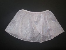 NWOT Main St. Light Pink Mock Wrap Mesh Skirt Hologram Stars Small Child Dance