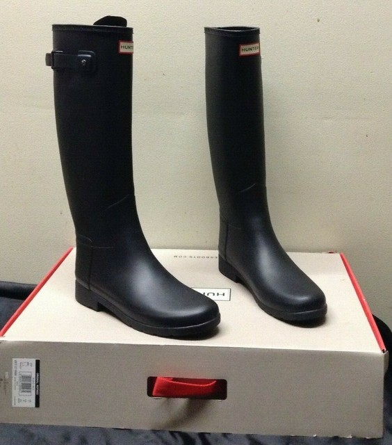 black matte rain boots