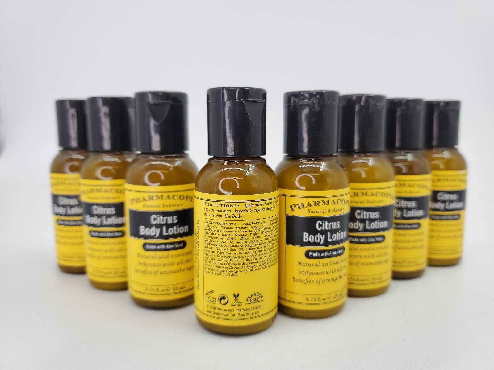 8x Pharmacopia Citrus Body Lotion 0.75 fl oz ea Total 6.75 oz Travel