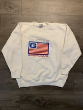 Vintage 90s Guess Jeans Sweatshirt Size S Made In The USA Embroidered Flag 90s
