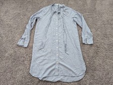 Madewell Shirt Dress Womens Medium Blue Striped Drawstring Long Sleeve