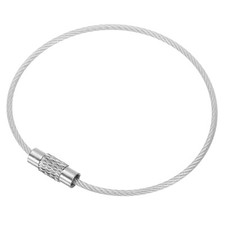 12 Pcs 6" Wire Keychain Cable, Chain Stainless Steel Key Rings, Transparent