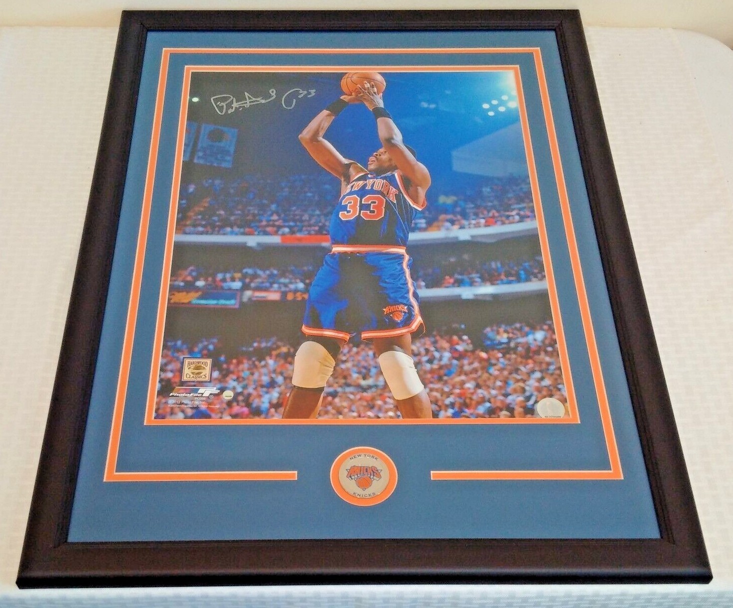 Patrick Ewing Autographed Signed 16x20 Photo Steiner Framed Matted Knicks HOF 