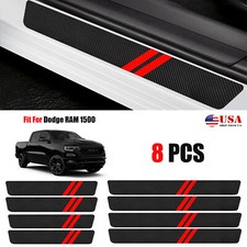 8pcs Custom For Dodge Ram 1500 Car Door Sill Protector Guard Step Protectors M7