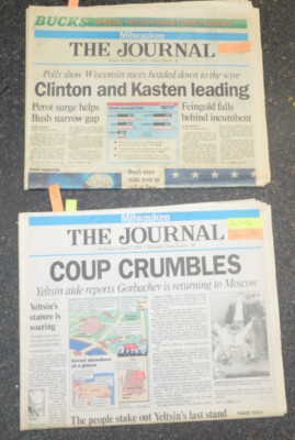 1991 & 92 Jeffrey Dahmer John Gotti Don Johnson Ad Milwaukee Newspaper Lot of 2