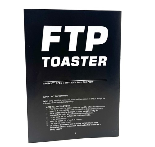 FTP Logo Toaster Black ONE SIZE (OS) NEW UNUSED IN HAND FAST SHIP - Picture 9 of 14