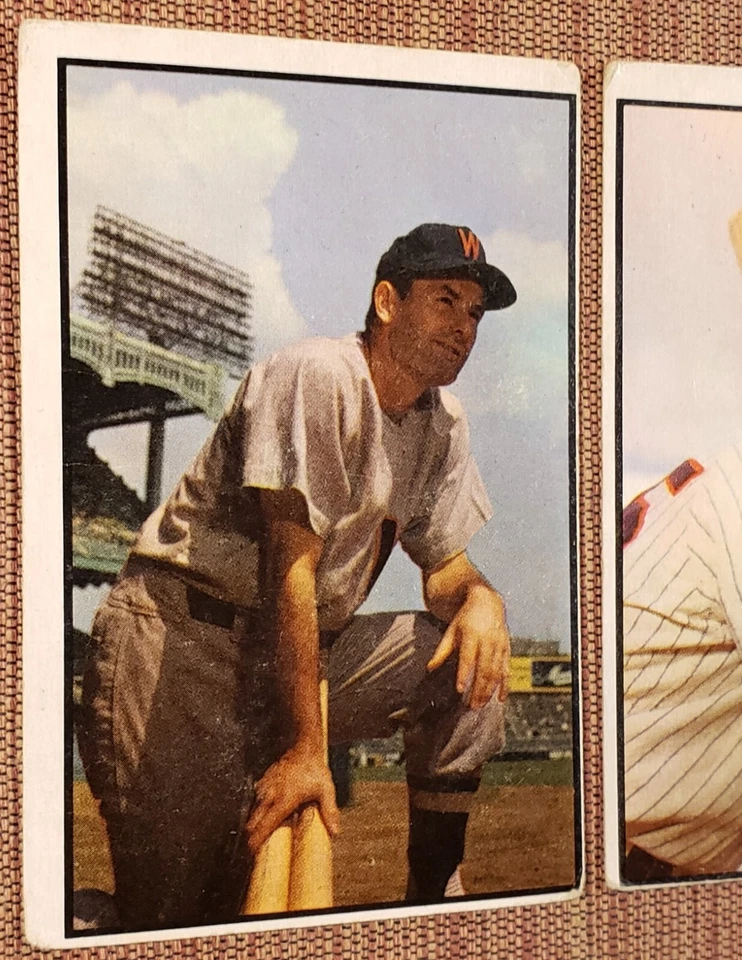 1953 Bowman Color #139 Pete Runnels #159 Mickey Vernon Senators Baseball Cards - Image 4 of 4