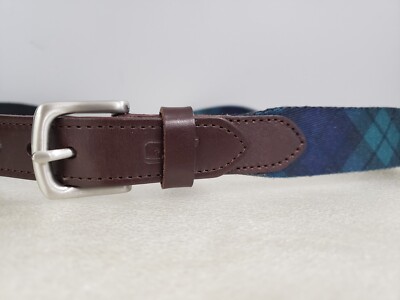 NEW SZ 30 Vineyard Vines Blackwatch Plaid Belt Canvas  display picture 2