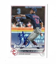 Cleveland Indians TRISTON MCKENZIE  Signed 2022 Topps Card #470
