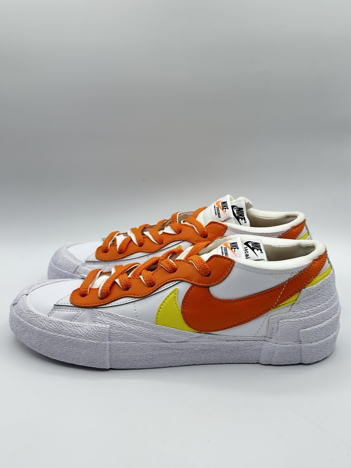 SACAI X NIKE Nike Blazer Uomo Basso x Sacai Taglia 10.5 Bianco Magma Arancione DD1877 100 