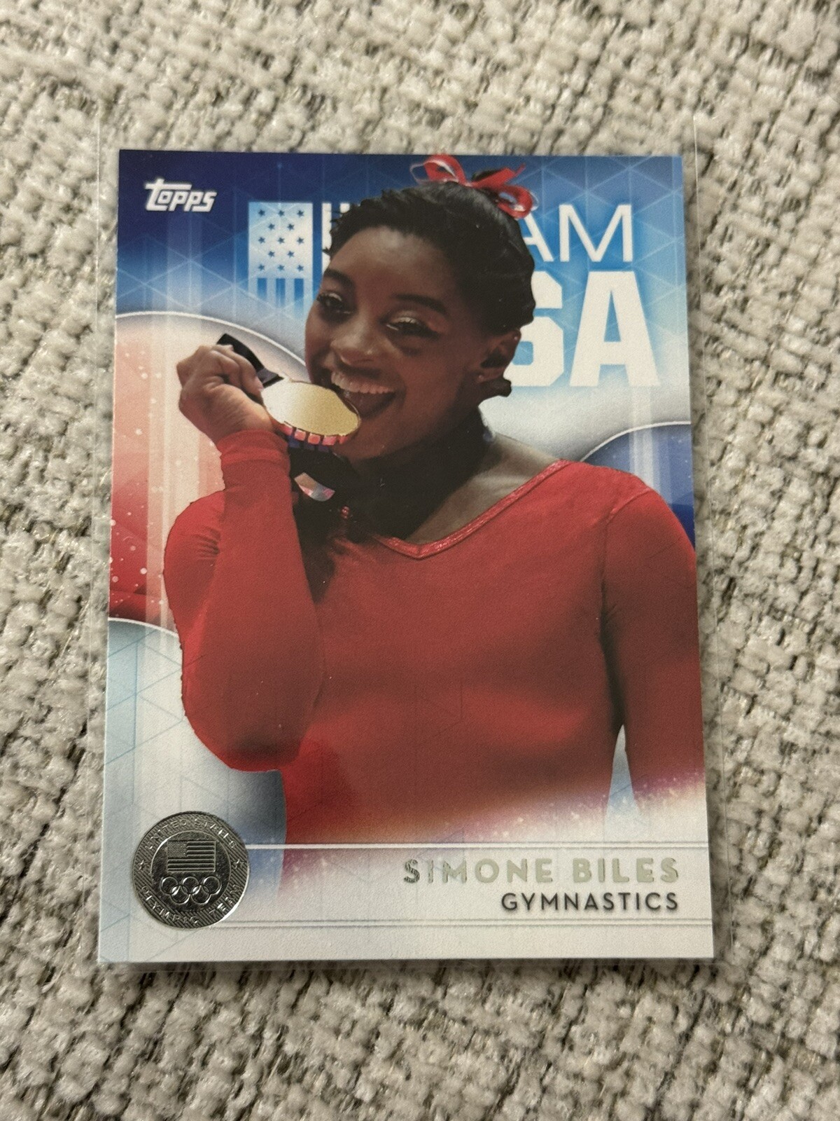 2016 Simone Biles Topps US Olympics Gymnastics Rookie Silver Version #38