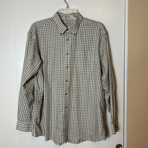LL Bean Mens XL Plaid Check Wrinkle Resistant Long Sleeve Shirt - Picture 20 of 22