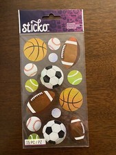 Sticko   Popular Sports Balls   Stickers, Includes 15 Stickers, New In Package 