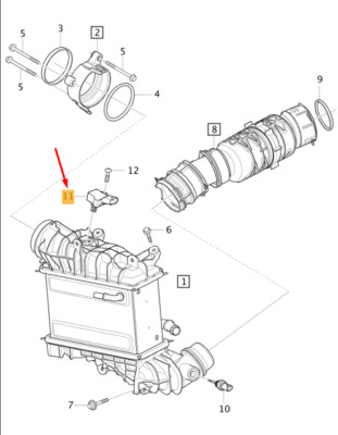 VOLVO XC60 MK2 Ladeluftkühler Drucksensor 32223404 NEU ORIGINAL