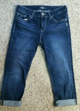 Silver Suki Capri Stretch Women's Jeans!! Slim Fit Dark Wash!! Size W29/L22 1/2!