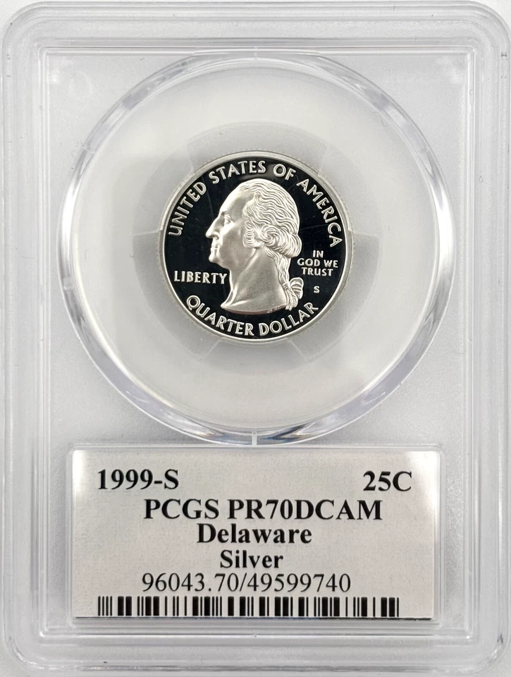 1999 S State Proof SILVER PCGS 70 Five Coin Quarter Set - Image 3 of 4
