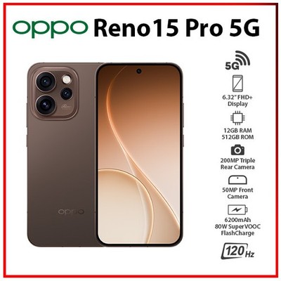 OPPO Reno15 Pro 5G BROWN 12GB+512GB Dual SIM Unlocked Android Cell