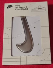 NIKE AIR FORCE 1 CARD WALLET WHITE WITH SILVER SWOOSH NIB