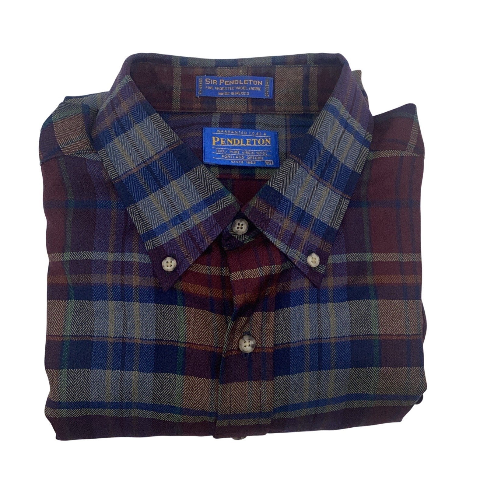 Pendleton 1990s Sir Pendleton Virgin Wool Red Blu… - image 6