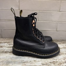 Dr Martens 1460 Pascal Rose Gold Hardware Leather Lace up Boots M 5  W 6