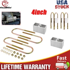 2PCS Universal Leaf Spring Lowering Block Kit 4inch Drop with U-Bolts & Hardware
