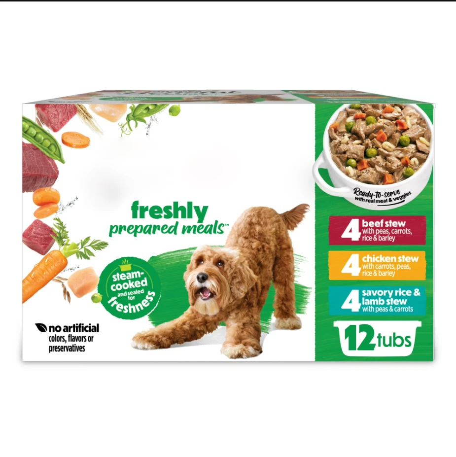 Freshly Prepared Dog Food Variety Pack, Wet Meals with Savory Gravy