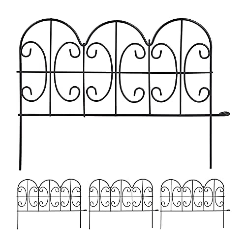 Relaxdays Bordure per Aiuole Chic - Recinzione Acciaio Set da 4
