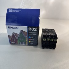 Damaged 4PK Genuine Epson 232 bk c m y Standard Yield Ink Cartridges Read Below