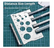Stainless Steel Double-Sided Bolt Gauge Card,Bolt Pitch Size Measurement Tool