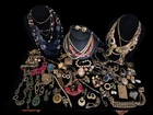 HUGE Gold-tone Vintage JEWELRY Lot Some Signed Monet Napier Coro TKJ More Signed