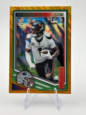 Stefon Diggs 2025 Panini Score Football #71 Gold Lava 142/799 N.E. Patriots