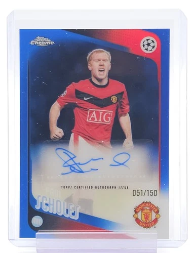 PAUL SCHOLES 2025-26 TOPPS CHROME UEFA BLUE AUTO /150 #CLA-PS MAN Q2723