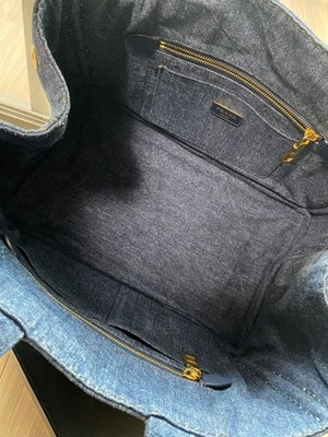 PRADA Canapa Denim Tote Bag Triangle Logo Höhe 22 cm Breite 37 cm Tiefe 22 cm