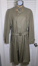 Burberrys Vintage Pre 1999 Beige Cotton Nova Check Belted Trench Coat 38R EUC