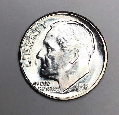 1958 Roosevelt Dime Uncirculated UNC Silver Coin