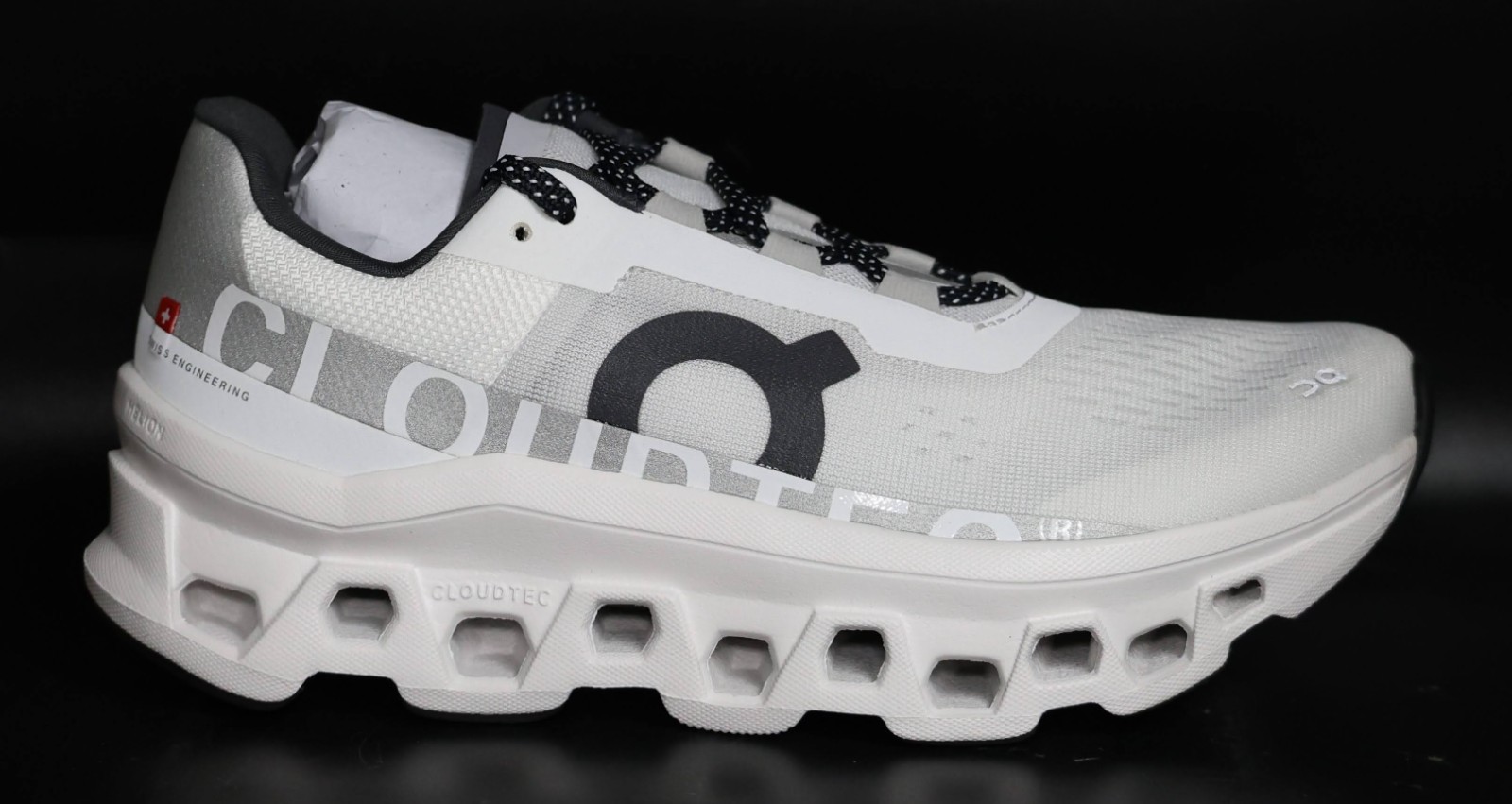On Women's Cloudmonster Running Shoes, All White, Size 7.5