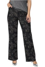 G by Giuliana Women's Floral Laser-Print Denim Jean Black Wash