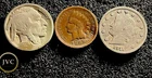 JC112 1889 Indian Head Penny, 1911 V Nickel, 1923 Buffalo Nickel US Coin Lot