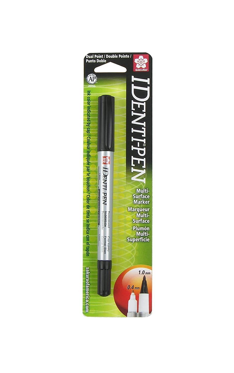 Black Identi Pen Permanent Marker Dual Points Fine And Extra Fine Tip Waterproof