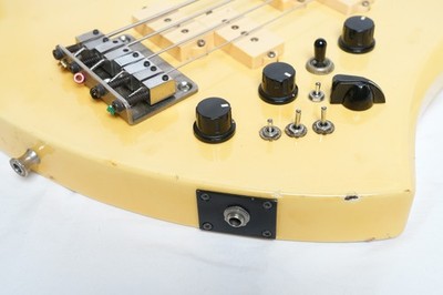 B.C.Rich N.J Series MOCKINBIRD BASS WHITE Through-Neck 80s Made in