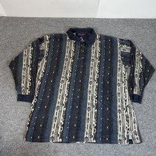 Wrangler Aztec Striped Polo Shirt Southwestern Pattern Short Sleeve XL