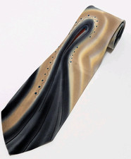 Vintage 40s 50s Hand-painted Abstract Swirl Silk Tie The Men's Store Longmont
