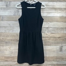 Madewell Womens Black Heather Sleeveless A-Line Dress Pockets 49698 Size Small
