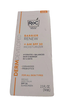 RoC Barrier Renew AM Daytime Moisturizer With SPF 30 EXP 06/2026 2.5 fl oz