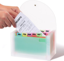 Accordion File Organizer with 13 Pockets, 7x4.5 Inches, Multi-Color
