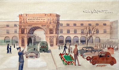 1950s Watercolo Painting by Renowned CHINESE AMERICAN Artist DONG KINGMAN