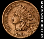 1859 Indian Head Cent - Scarce  Extra Fine  Semi-key  Better Date  #J8274